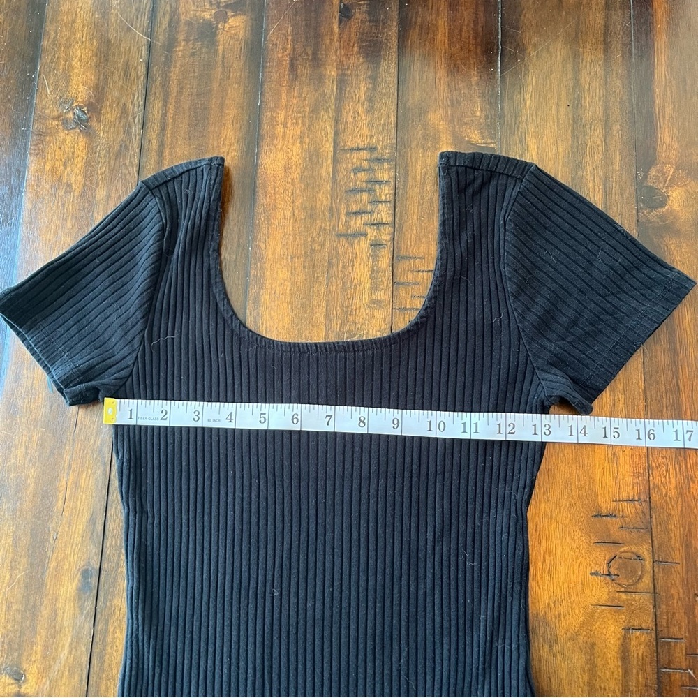💚 BOGO FREE 💚 WILD FABLE BLACK RIBBED BODYCON MINI DRESS - Picture 6 of 7
